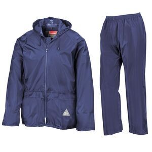 Result Mens Heavyweight Waterproof Rain Suit ( Zip Jacket & Trouser Suit) / Roya